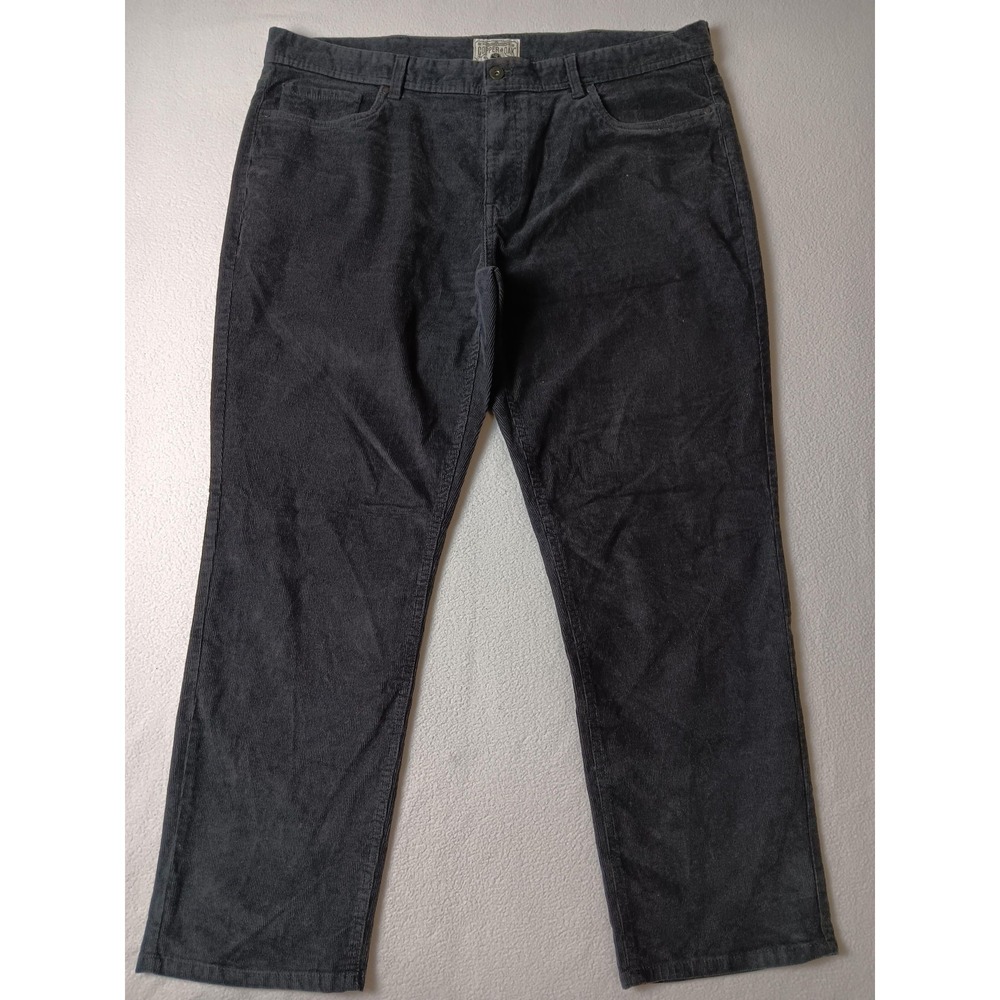 Copper & Oak Mens Chino Pants 40x30 Gray Corduroy Stretch Flat Front Casual